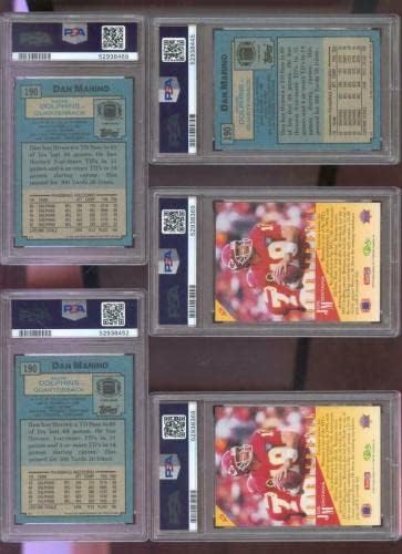 1988 Topps 190 Dan Marino PSA 10 Carte de fotbal gradat NFL Miami Dolphins - Carduri de fotbal nesemnate