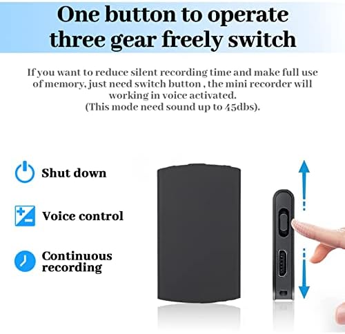 Înregistrator digital de voce de 32 GB,cel mai subțire înregistrator activat vocal cu stocare de înregistrare de 348 de ore,baterie