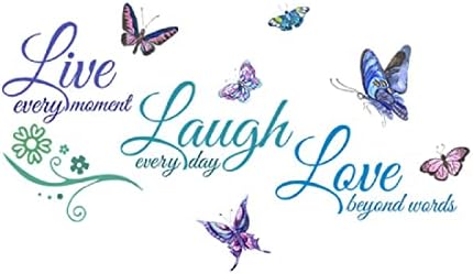Live râde Dragoste Inspirational Citate perete decalcomanii fluture motivaționale litere pozitive ziceri DIY autocolant vinil