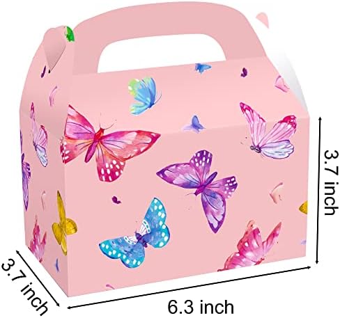 umoni 24buc Butterfly Party cadou Treat Box, Butterfly Party Goodie Candy Box Kraft Treat Cutii de hârtie pentru Butterfly
