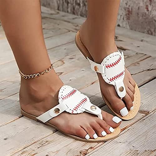 Diapozitivele plate de vară pentru femei Papuci de baseball pentru femei la modă romană vintage plajă de călătorie sandale