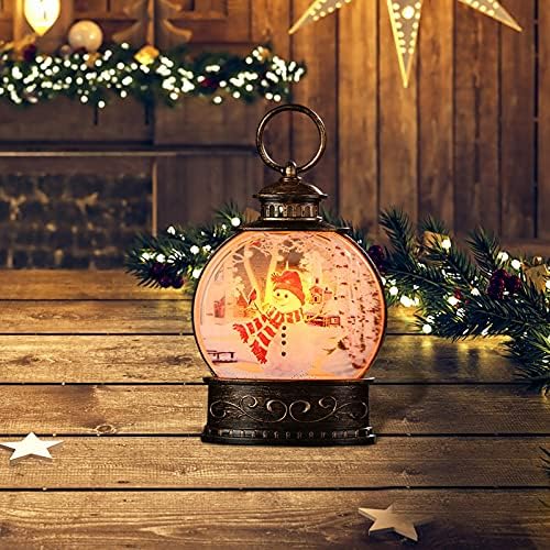 Decorațiuni de casă de Crăciun în exterior, ornamente personalizate de Crăciun, Mini lanternă de lumânare Vintage în aer liber cu lumină LED lumânare de Crăciun lumină de ceai LED pentru masă de decorare de Crăciun
