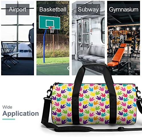 Dinosaur Footprints cilindric Gym Bag Travel Tote Bag Duffel Bag pentru Weekender sport vacanta