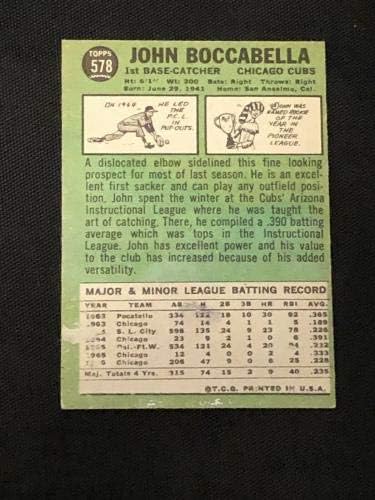 John Boccabella 1967 Topps a semnat card autografat # 578 HI # Chicago Cubs - Baseball Cards Autographed Slabbed Baseball